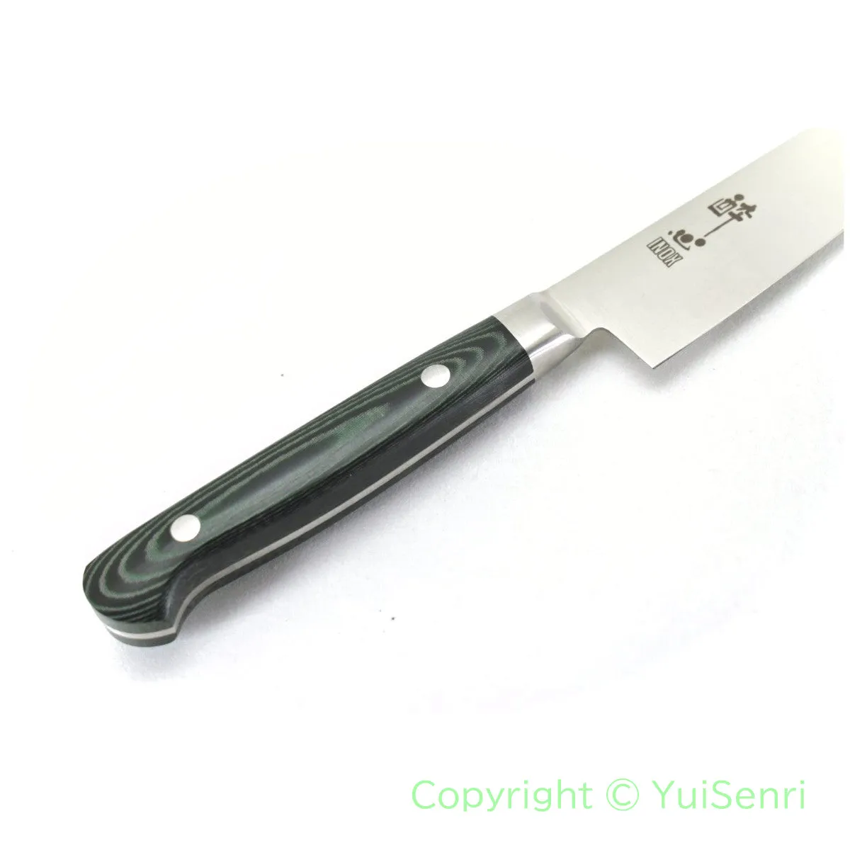 Suisin Premium INOX  Paring Knife 150 mm My Carta Handle Green