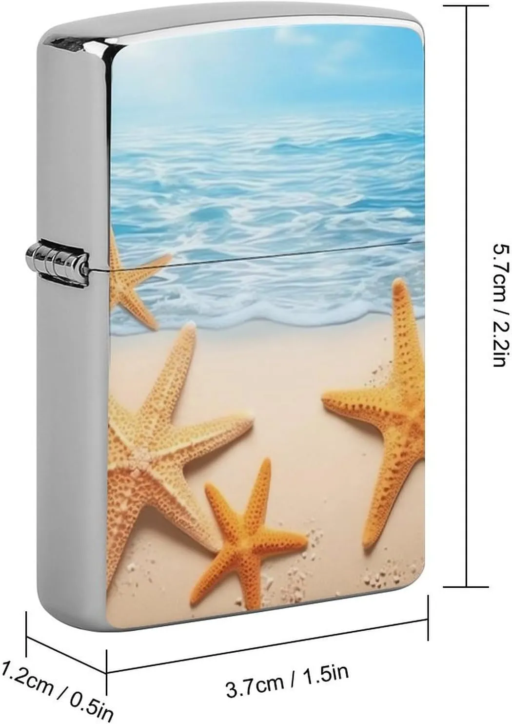 Summer Starfish Lighter Case Waterproof Lighter Sleeve Lighters Protective Cover with Graffiti Design