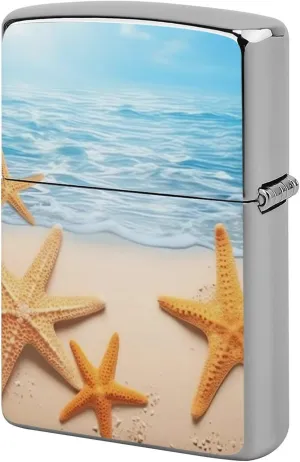 Summer Starfish Lighter Case Waterproof Lighter Sleeve Lighters Protective Cover with Graffiti Design