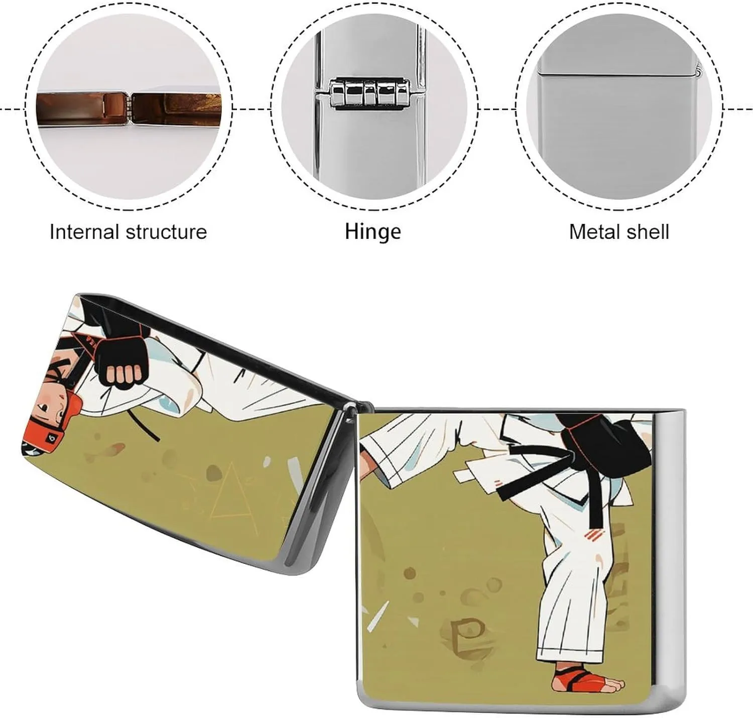 Taekwondo DesignLighter Case Waterproof Lighter Sleeve Lighters Protective Cover with Graffiti Design