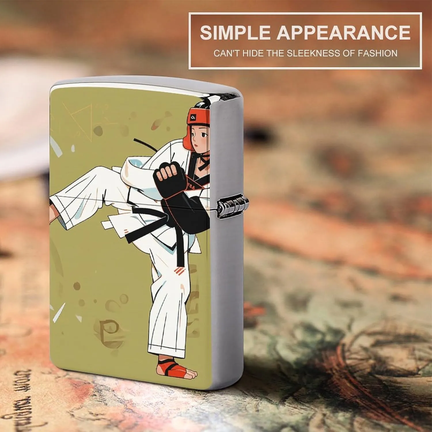 Taekwondo DesignLighter Case Waterproof Lighter Sleeve Lighters Protective Cover with Graffiti Design