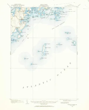 Tenants Harbor ME topo map, 1:62500 Scale, 15 X 15 Minute, Historical, 1904, Updated 1960, 20.9 x 17.1 in