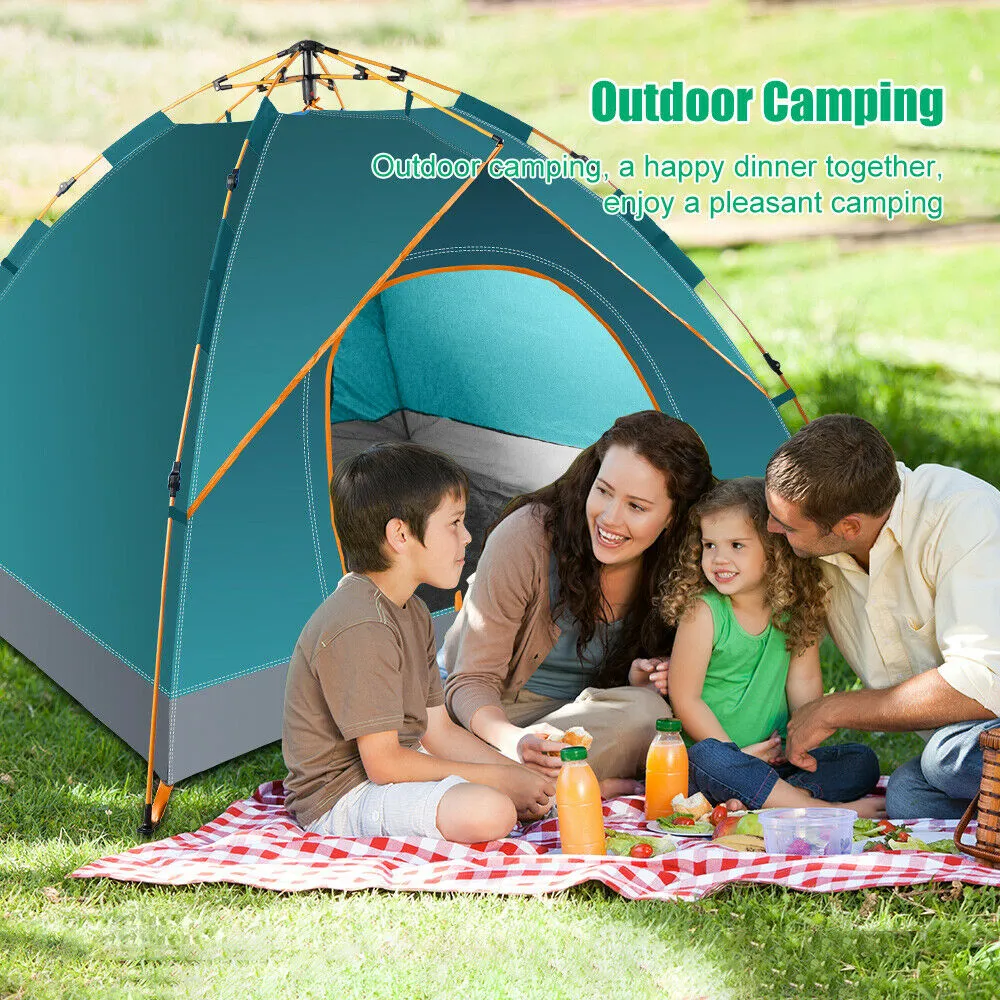 Tent Camping Pop Up Tent - 3-4 People Waterproof Outdoor Canopy