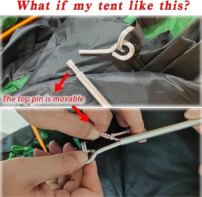 Tent Pole Replacement 11.8 ft 13 ft 14.5 ft Aluminum Tent Rod 0.3 inch Outdoor Camping Collapsible Tent Frame Repair Accessory (2 Pole, 11.8 ft)
