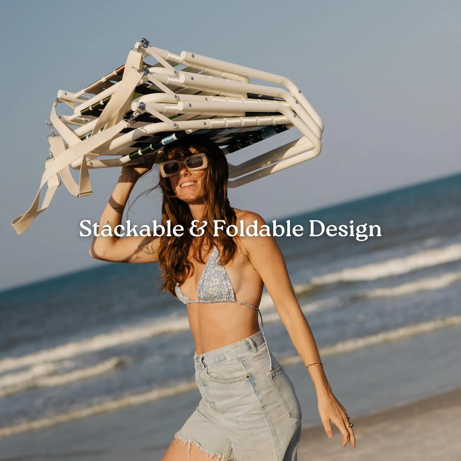 The Praia Beach Chair- an extremely lightweight and durable beach chair, foldable, easy to use, easy to carry, retro, lawn chair, beach chair, low profile, comfortable, minimalistic, long lasting, fun