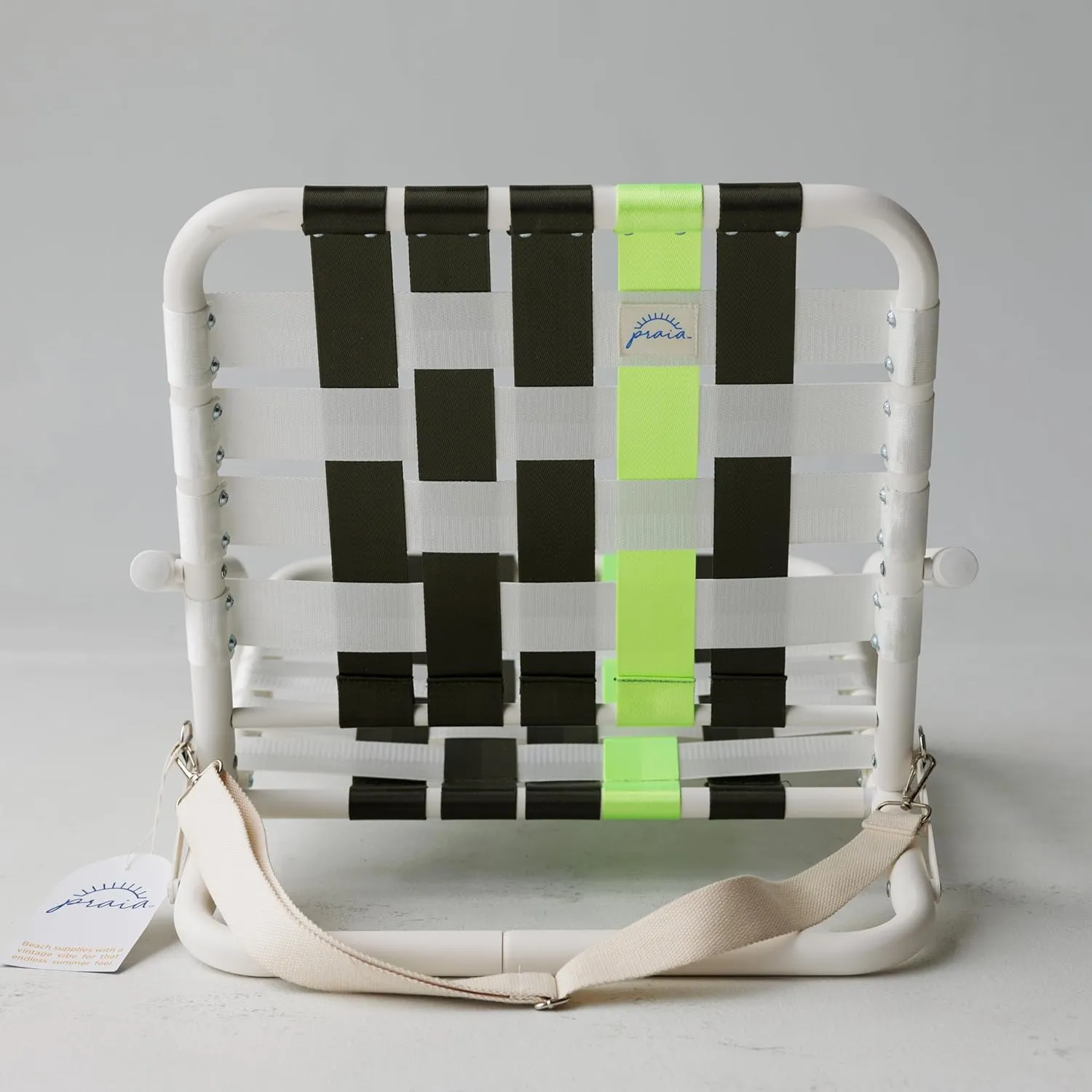 The Praia Beach Chair- an extremely lightweight and durable beach chair, foldable, easy to use, easy to carry, retro, lawn chair, beach chair, low profile, comfortable, minimalistic, long lasting, fun