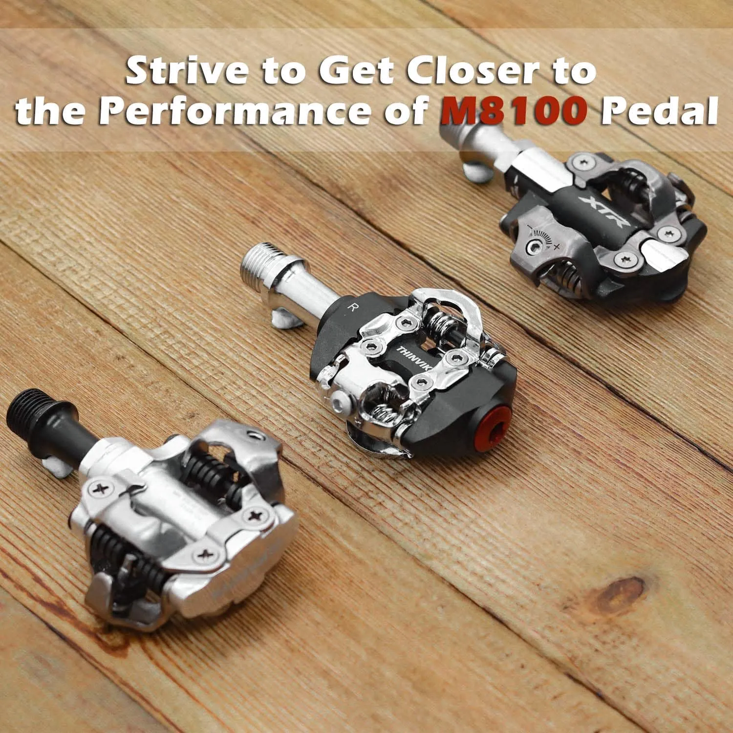 THINVIK Pedals and Cleats for SPD Spin Bike Moutain Bike, Compatible with Shimano SPD System for 9/16'' Indoor/Fitness/Exercise/Peloton Bicycle/MTB