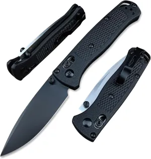 Thumb Open Mini EDC Folding Pocket Knife, Axis Lock Knife with 2.7'' S30V Blade, Glass Reinforced Nylon Grivory Handle with Belt Clip for Camping (Black Blade)