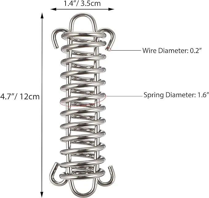 TOBWOLF 10PCS Tent Spring Buckle, Windproof Stainless Steel Rope Tensioner Awning Fixed Hook Buckle, Portable Camping Tent Fixed Buckle, Spring Buckle Set for Outdoor Camping, Dog Training, Swing