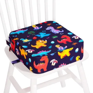 Toddler Booster Seat for Kitchen Chair, Non-Slip Kids Dining Table Booster Seat with Adjustable Safer Straps, Portable Baby Eating Travel Camping Increasing Cushion