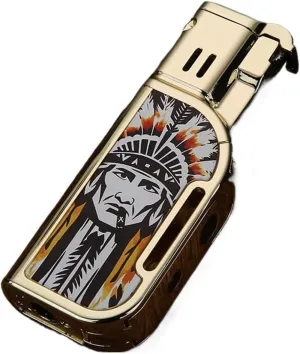 Torch Lighter, Windproof Lighter with Visible Fuel Tank, Dual Flame Lighter, Adjustable Soft Flame and Jet Flame, refillable Butane Lighter, Gift for Friends and Family (Fuel not Included)(Yellow)