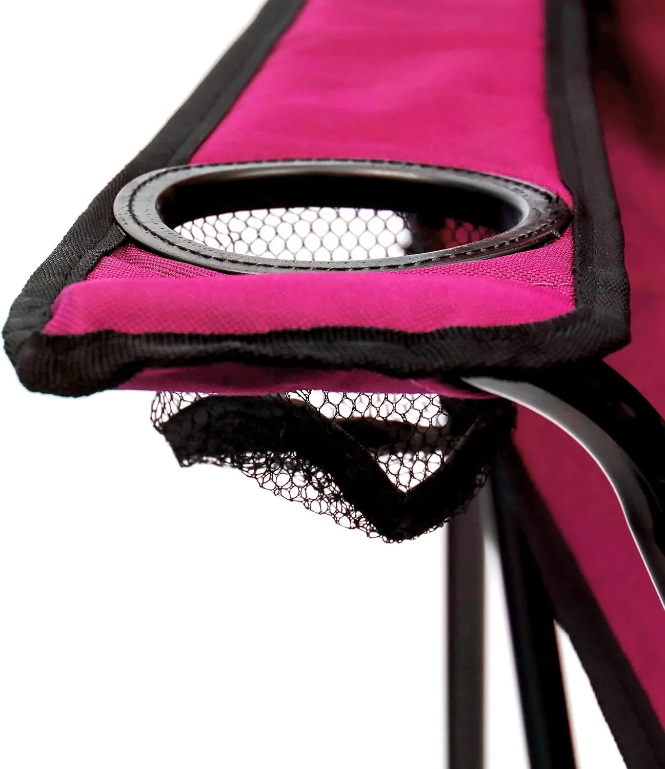 Trademark Innovations Portable Folding Pink Camp Chair, 19.5" L x 31" W x 34.5" H