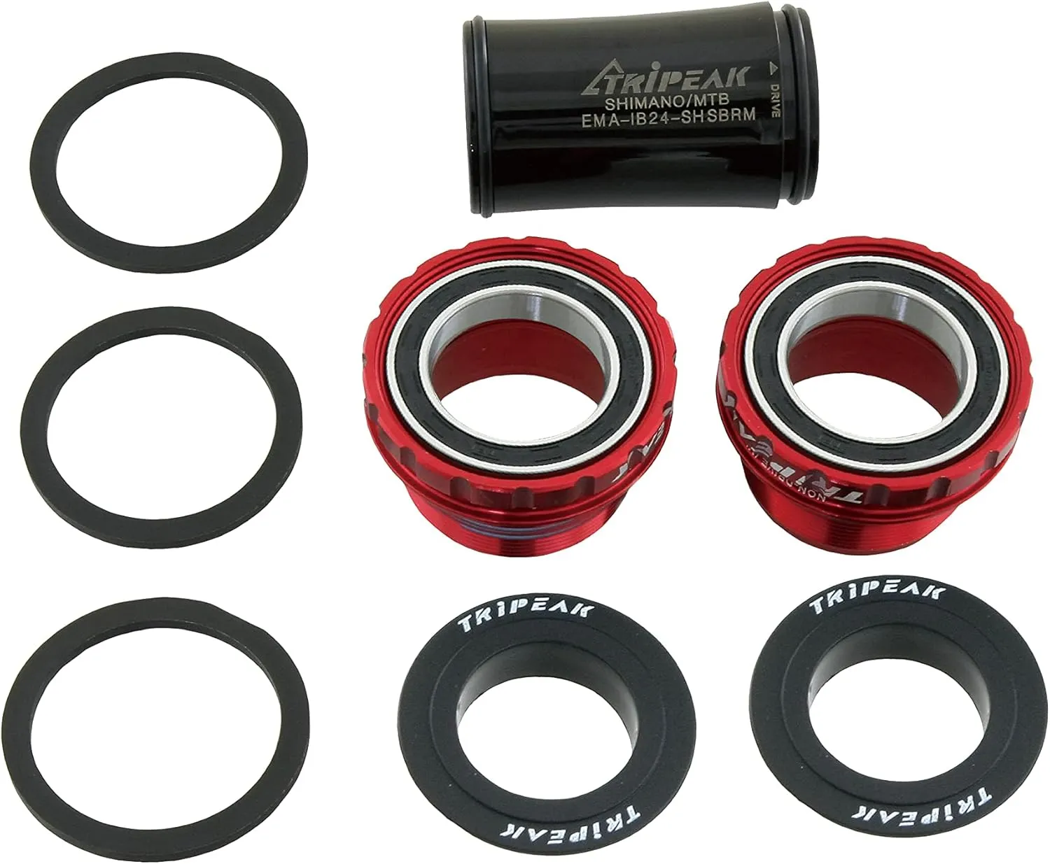 TRiPEAK Bottom Bracket BSA/ITA/C60/CR1/T47, with Steel Bearings for 24mm Shimano Hollowtech II Road/MTB Cranksets, Threaded BB Compatible with Trek, Giant, Specialized, Canyon, Campagnolo Frame