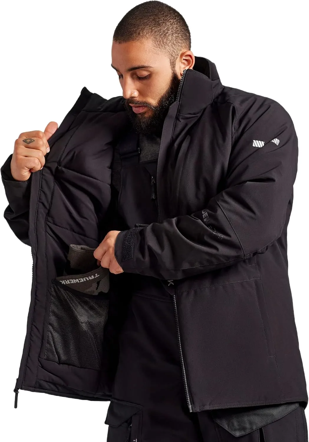 TRUEWERK Men's Work Coat - S4 Tower Winter Parka Workwear, Water-Resistant, Windproof Jacket with 4-Way Stretch