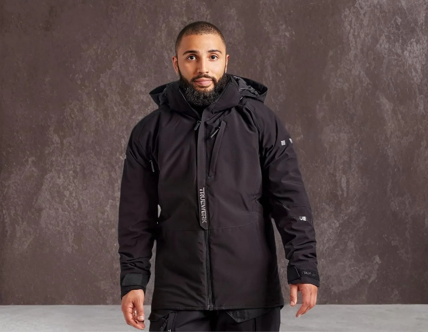 TRUEWERK Men's Work Coat - S4 Tower Winter Parka Workwear, Water-Resistant, Windproof Jacket with 4-Way Stretch