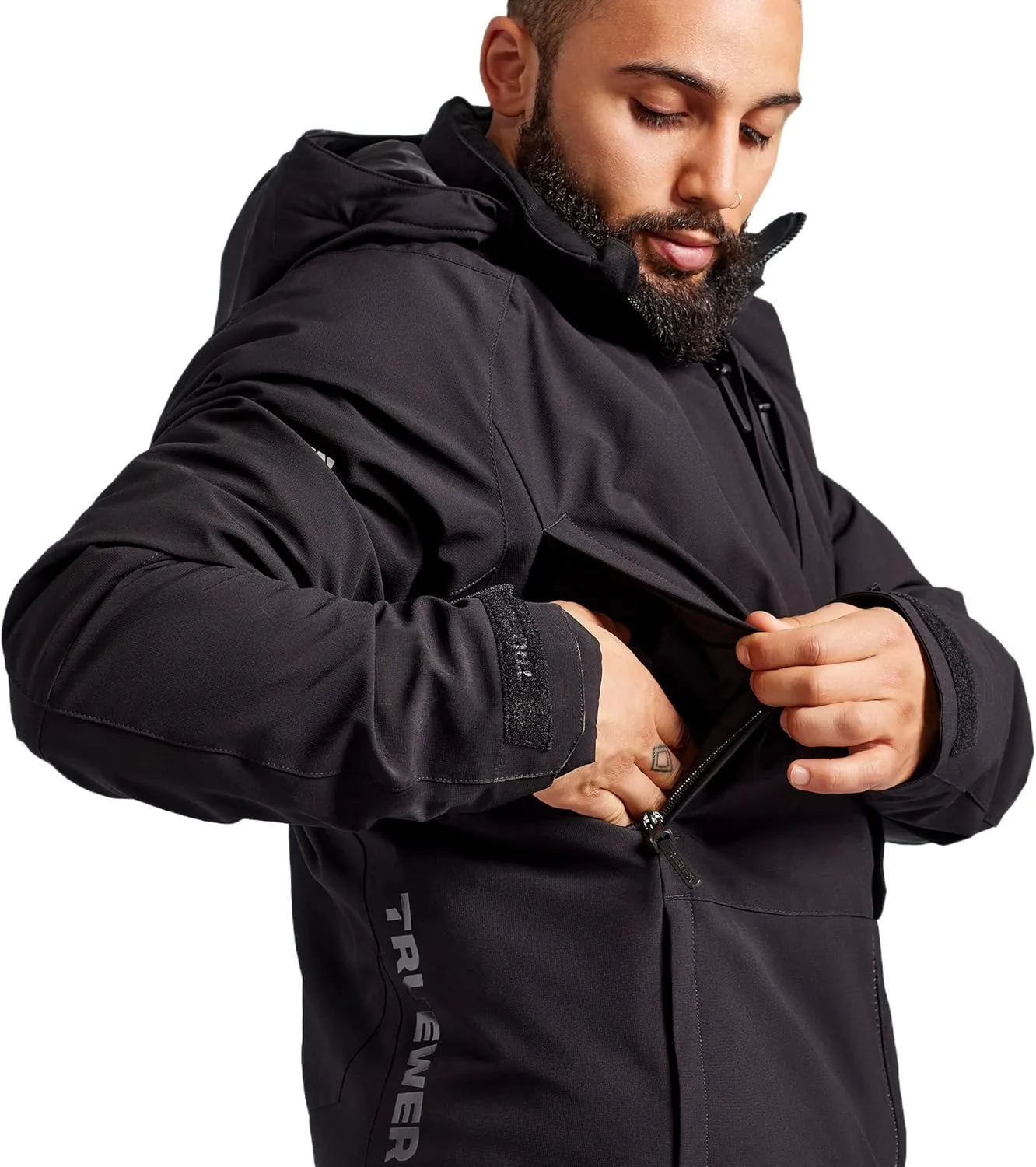 TRUEWERK Men's Work Coat - S4 Tower Winter Parka Workwear, Water-Resistant, Windproof Jacket with 4-Way Stretch