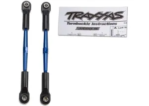 Turnbuckles, aluminum (blue-anodized), toe links, 61mm (2) (assembled w/ rod ends & hollow balls) (fits Stampede) (requires 5mm aluminum wrench #5477)
