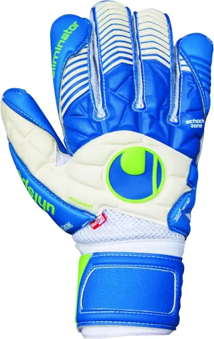 uhlsport Mens ELIMINATOR AQUASOFT OUTDRY 9 Goalkeeper Gloves blue For Soccer