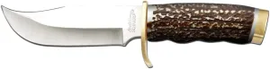 Uncle Henry 171UH Next Gen Pro Hunter 9.8in Fixed Blade Knife with High Carbon S.S. Blade, Staglon Handle, Sharpening Stone, and Leather Belt Sheath for Hunting, EDC, Survival, Camping, and Outdoors