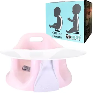 Upseat Baby Floor Seat Booster Chair for Sitting Up with Removable Tray for Meals and Playtime, Developed with Physical Therapists for Safe and Healthy Hip Development and Posture (Pink)