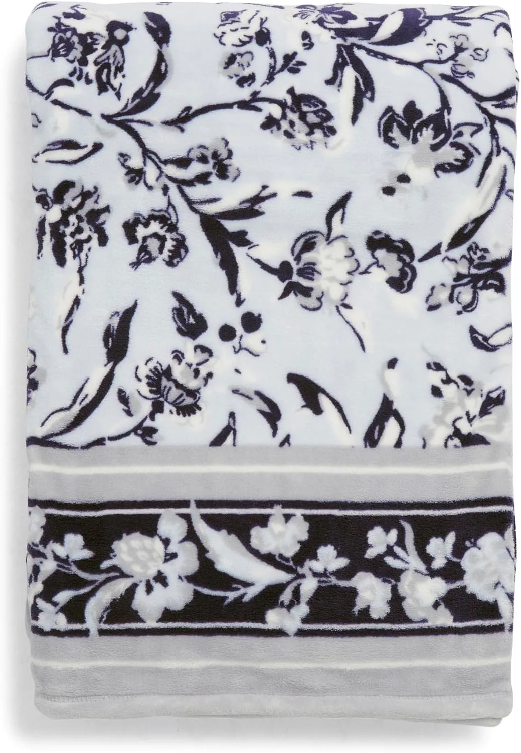 Vera Bradley Women's Oversized Fleece Plush Throw Blanket, Perennials Misty Surf, Full/Queen