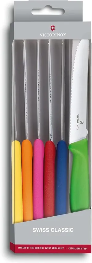 Victorinox Swiss Classic 6-Piece Tomato and Table Knife Set, Multicolor