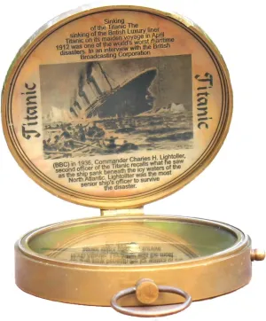 Vintage Brass Compass - Portable, Durable, Magnetic, Antique Finish for Travelers, Nautical Collectors, and Table Decor