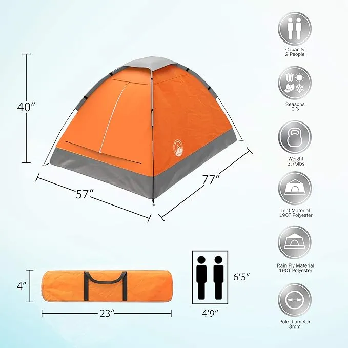 Wakeman Tents Wakeman Outdoors Camping Tent with Rain Fly and Carrying Bag