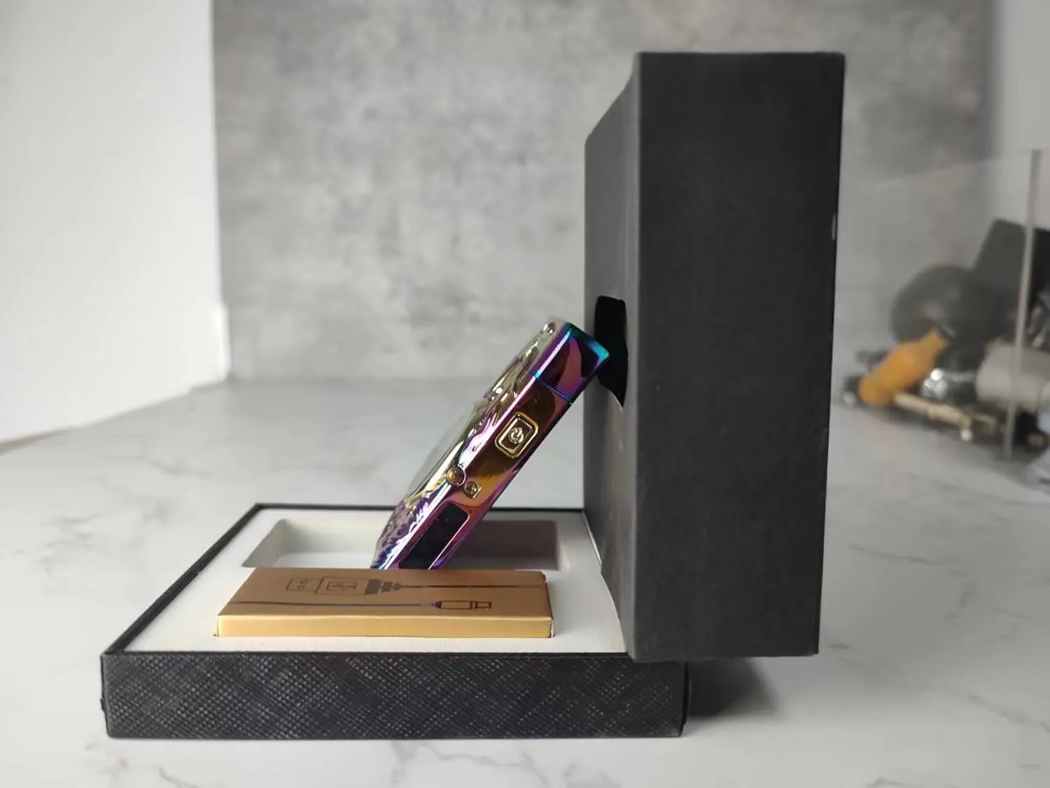 Watch Lighter, Electric Dual Arc Plasma Lighter with Clock, Flashlight and USB Rechargeable Battery for Candles, Incense, Camping, Gift for Women and Men (Dolphin Mutil)