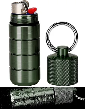 Waterproof Lighter Case Cover Holder for BIC Regular Lighters Sleeve Type J6 Outdoor Survival Multipurpose Seal Lighter Pouch (Deep Green) for Hiking, Travel, Camping, and Emergency Preparedness