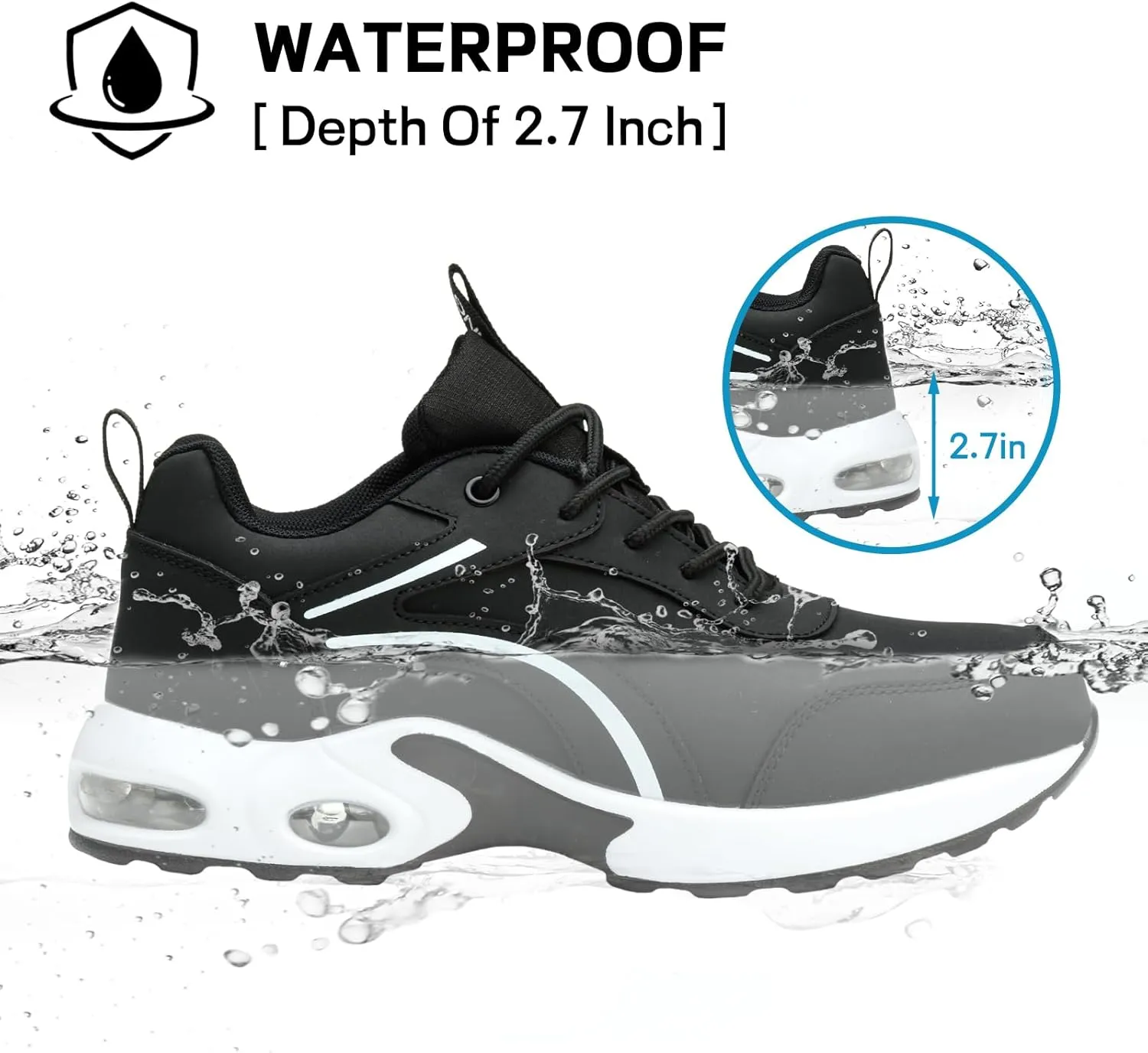 Waterproof Steel Toe Shoes for Women Non-Slip Puncture-Proof Work Safety Shoes Sneakers Comfortable Lightweight Fashion Footwear for Construction Industrial Shoes