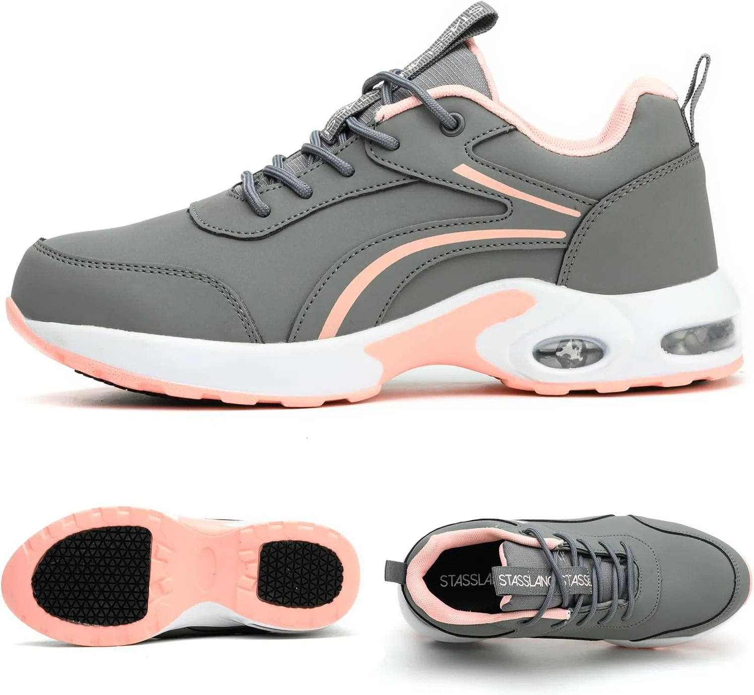 Waterproof Steel Toe Shoes for Women Non-Slip Puncture-Proof Work Safety Shoes Sneakers Comfortable Lightweight Fashion Footwear for Construction Industrial Shoes