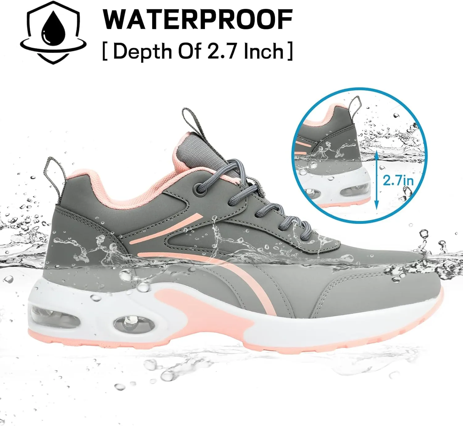 Waterproof Steel Toe Shoes for Women Non-Slip Puncture-Proof Work Safety Shoes Sneakers Comfortable Lightweight Fashion Footwear for Construction Industrial Shoes