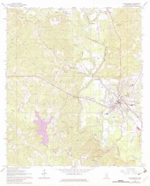 Waynesboro MS topo map, 1:24000 Scale, 7.5 X 7.5 Minute, Historical, 1964, Updated 1982, 26.9 x 22 in