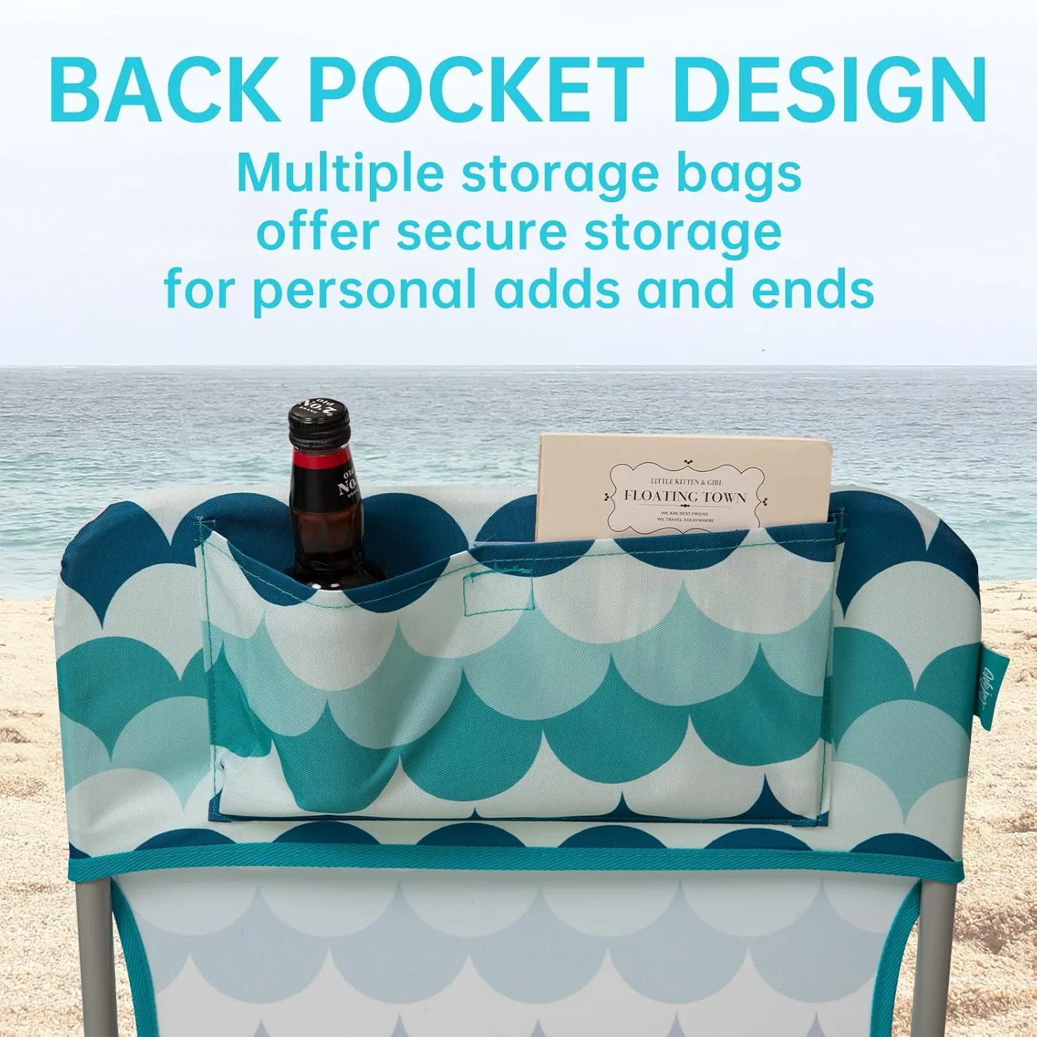 #WEJOY Folding Beach Chair for Adults, Lightweight Beach Chair with Shoulder Straps, High Back Beach Chairs with Hard Armrest, Supports 300lbs for Beach Lawn Concert