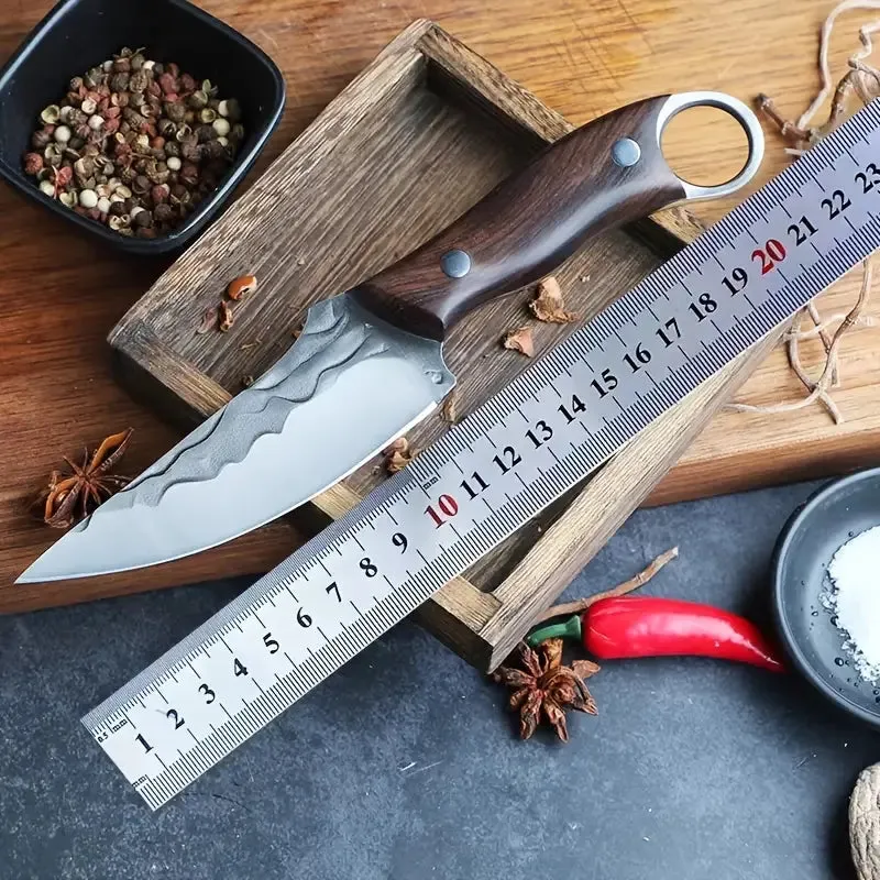 Wild West Butcher's Edge: Multi-Purpose Stainless Steel Meat Knife with Sheath
