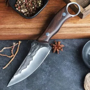 Wild West Butcher's Edge: Multi-Purpose Stainless Steel Meat Knife with Sheath