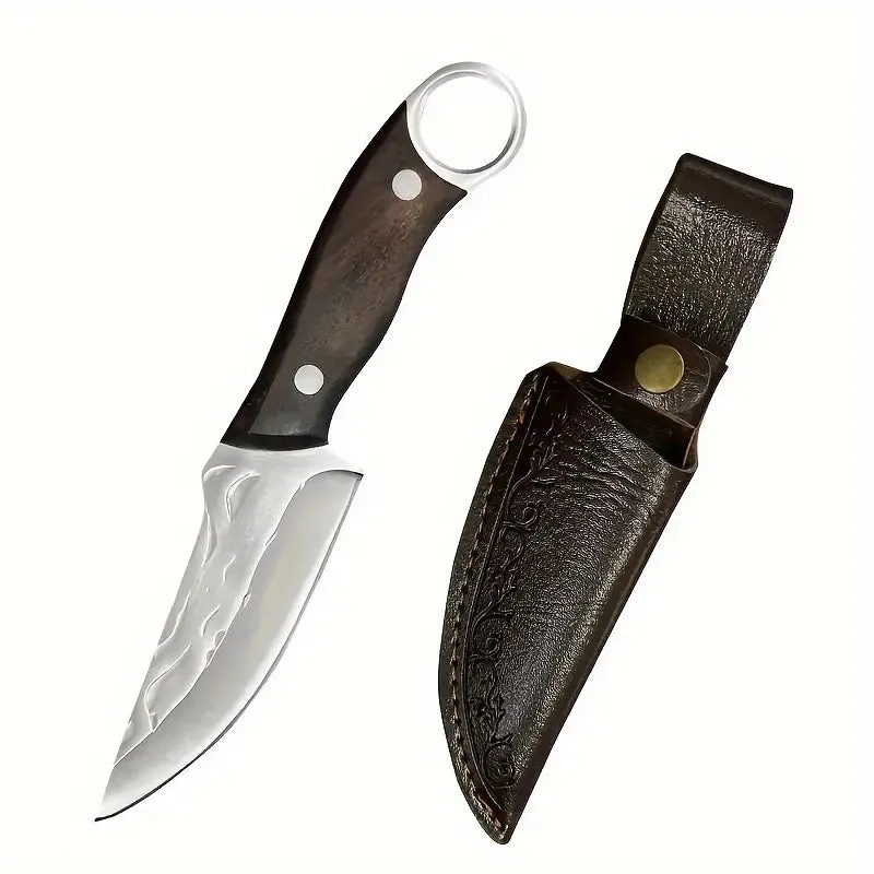Wild West Butcher's Edge: Multi-Purpose Stainless Steel Meat Knife with Sheath