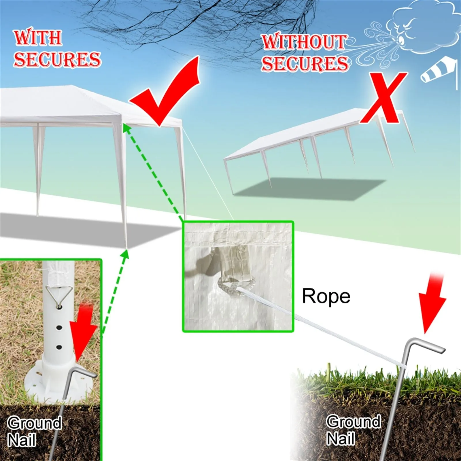 with Tent 9m Five 3 Sides Spiral Five-star Waterproof Tubes x Comprehensive product line