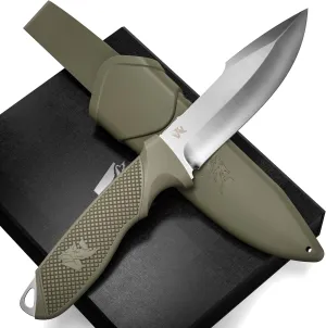 WOLF-I Full Tang Survival Knife with Sheath - Stylish Tactical Fixed Blade - Made of D2 Steel - Bushcraft and Camping Knife Survival - Perfect EDC Outdoor Knife with TPE Handle