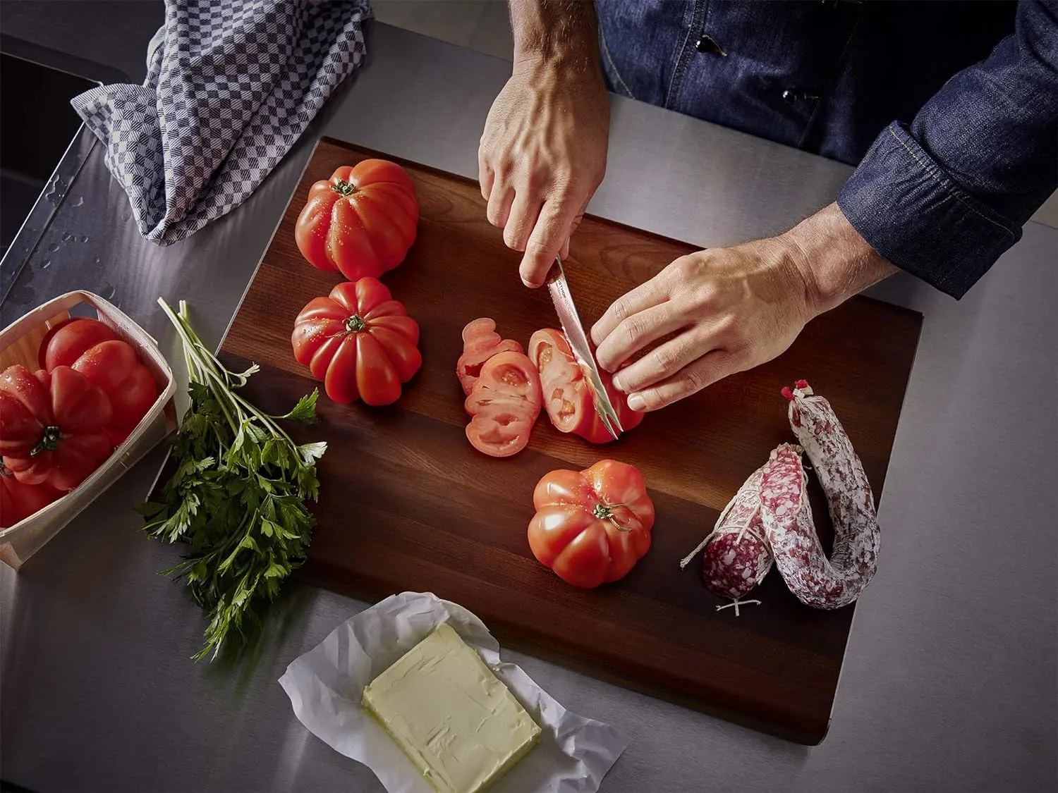 Wusthof Classic Two Piece Asian Chef's Set | 3" Flat Cut Paring Knife & 7" Santoku Knife