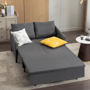 XSPRACER 3-in-1 Convertible Sleeper Sofa, Loveseat Sofa Couch with Pullout Bed and Storage for Living Room, Bedroom, Balcony, RV,Dark Gray
