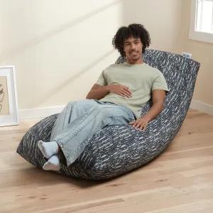 Yogibo Luxe Max 6 Foot Giant Bean Bag Chair Bed Lounger for Adults, Kids and Teens with Filling, Extra Large, Oversized, Big, Huge, Plush, Sensory Beanbag Couch Sofa Sack, Washable Cover, Gray