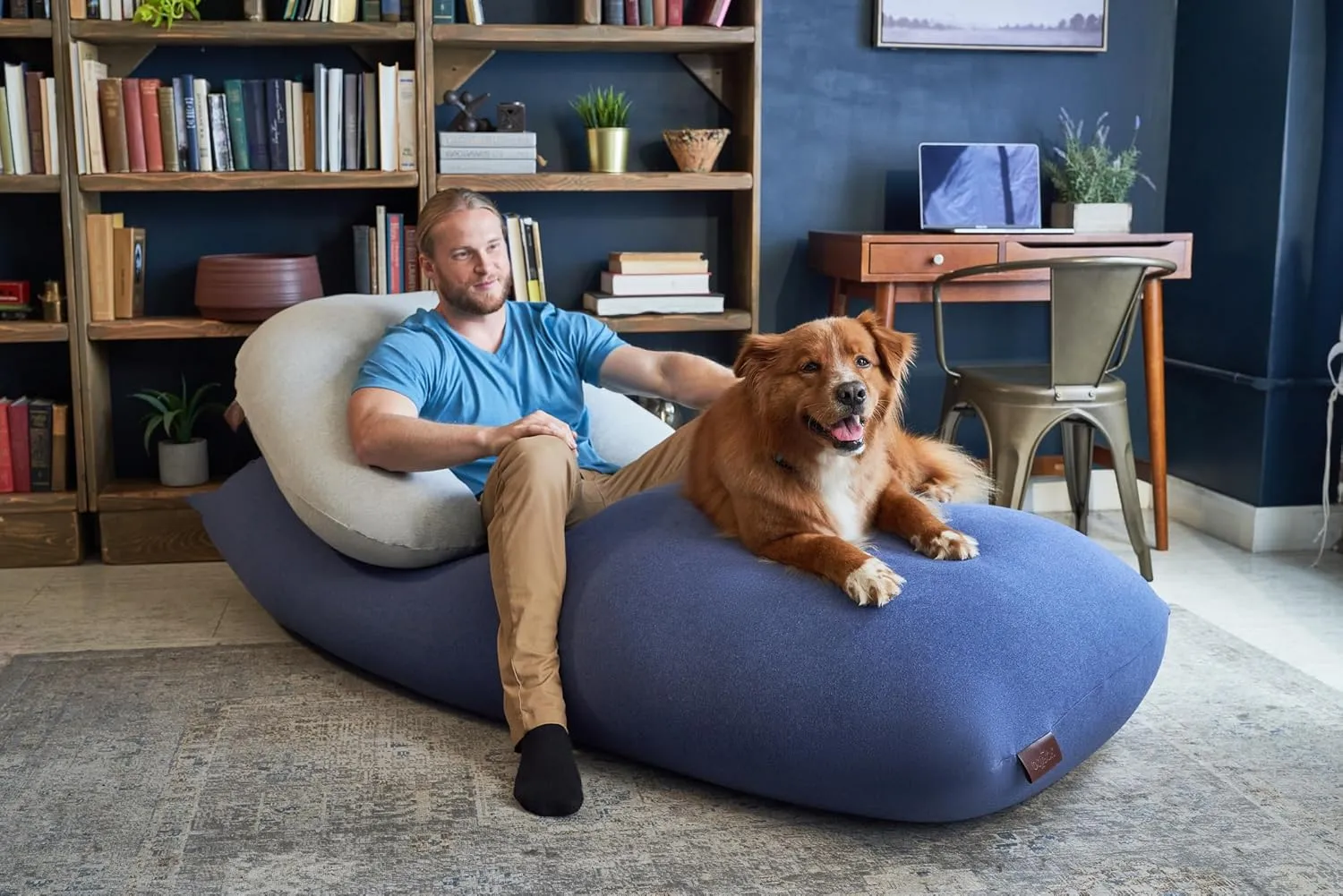 Yogibo Luxe Max 6 Foot Giant Bean Bag Chair Bed Lounger for Adults, Kids and Teens with Filling, Extra Large, Oversized, Big, Huge, Plush, Sensory Beanbag Couch Sofa Sack, Washable Cover, Gray