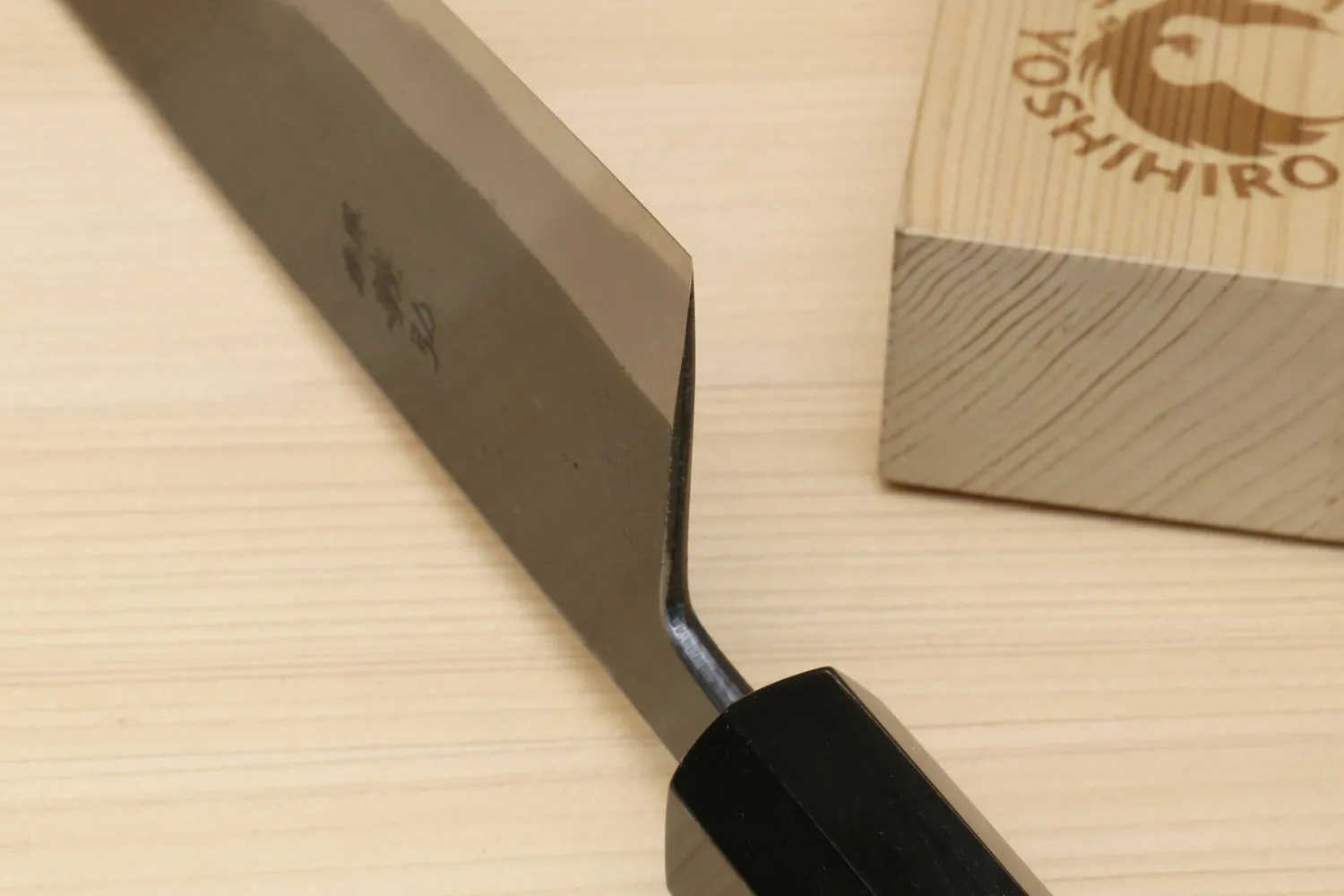 Yoshihiro High Carbon Blue Steel #2 Kurouchi Japanese Kiritsuke Chef Knife with Kaede Handle