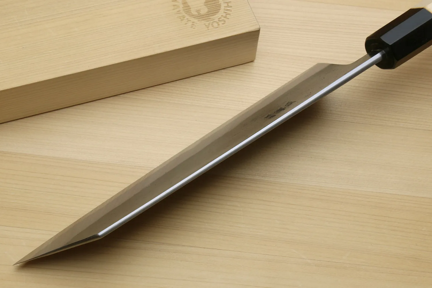 Yoshihiro High Carbon Blue Steel #2 Kurouchi Japanese Kiritsuke Chef Knife with Kaede Handle