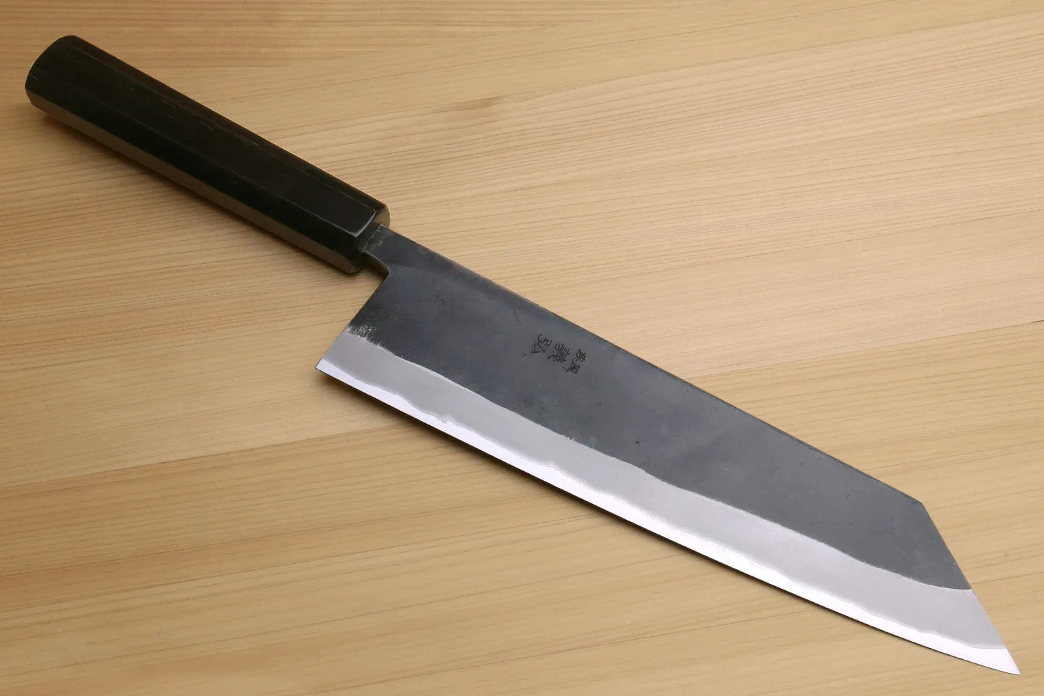 Yoshihiro Kurouchi Black-Forged Blue Steel Stainless Clad Kiritsuke Chef Knife Ebony wood Handle