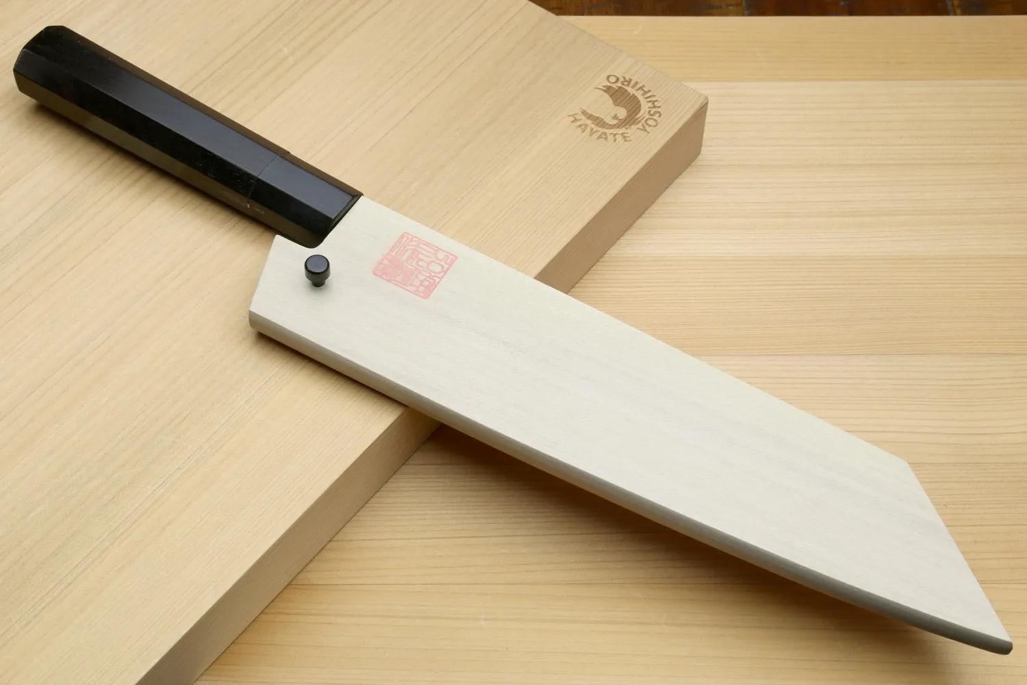 Yoshihiro Kurouchi Black-Forged Blue Steel Stainless Clad Kiritsuke Multipurpose Chef Knife (Ebony Handle)