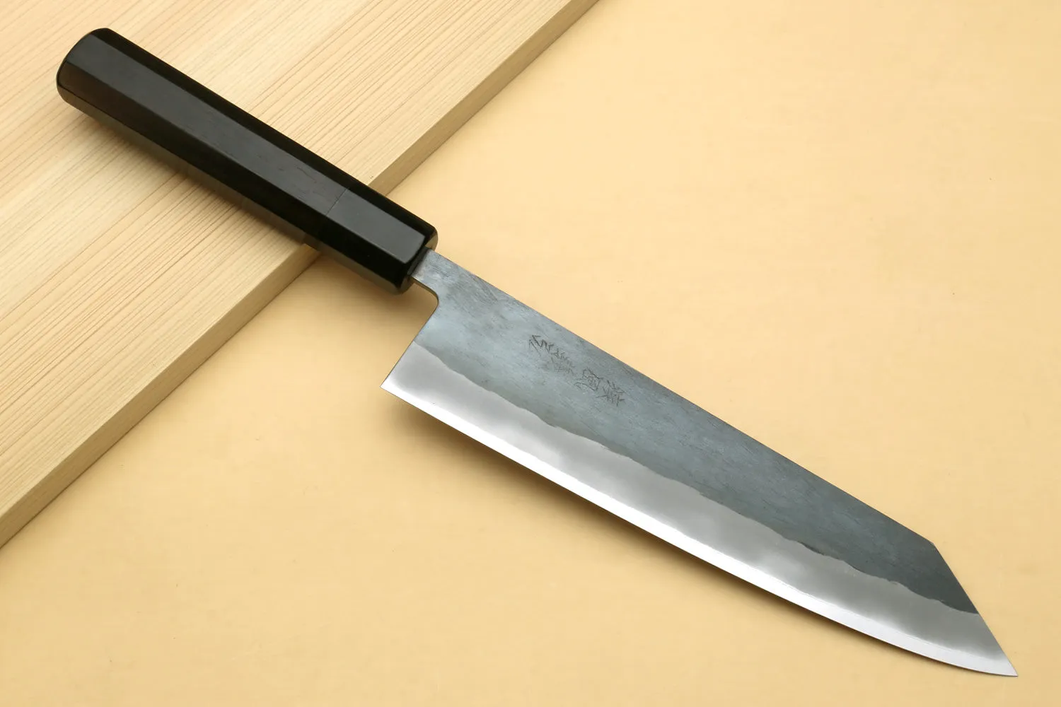 Yoshihiro Kurouchi Black-Forged Blue Steel Stainless Clad Kiritsuke Multipurpose Chef Knife (Ebony Handle)
