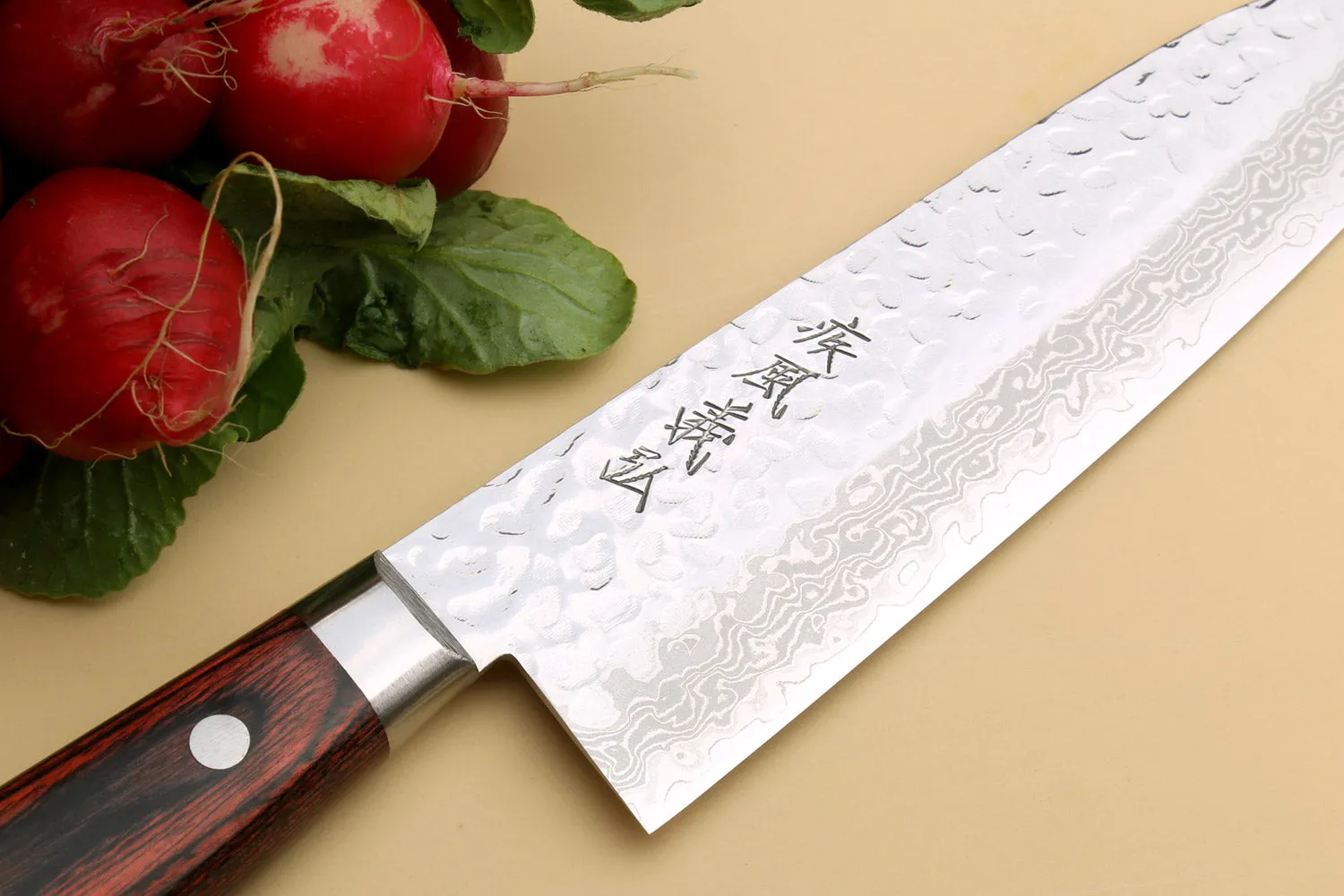 Yoshihiro VG-10 16 Layer Hammered Damascus Stainless Steel Santoku Chef knife